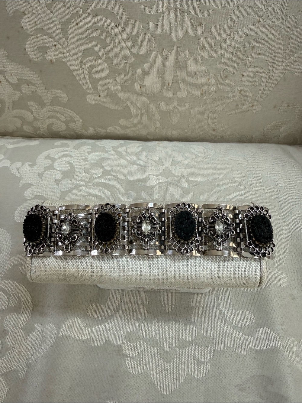 Vintage Bracelet Black and Silver Statement Bracelet